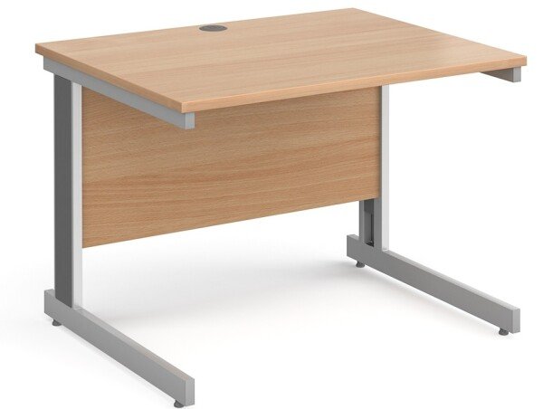 Gentoo Rectangular Desk with Cable Managed Legs - 1000mm x 800mm - Beech