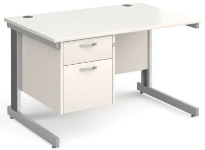 Gentoo Rectangular Desk with Cable Managed Legs and 2 Drawer Fixed Pedestal