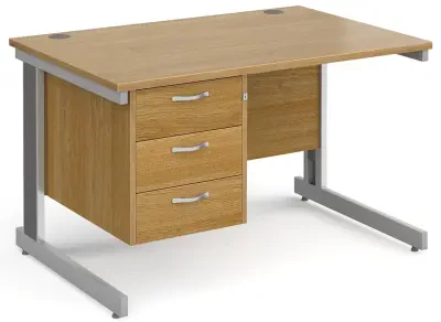 Gentoo Rectangular Desk with Cable Managed Legs and 3 Drawer Fixed Pedestal