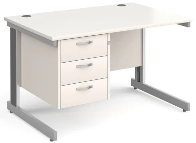 Gentoo Rectangular Desk with Cable Managed Legs and 3 Drawer Fixed Pedestal