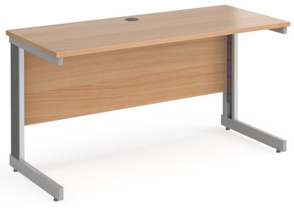 Gentoo Rectangular Desk with Cable Managed Legs - 1400mm x 600mm - Beech