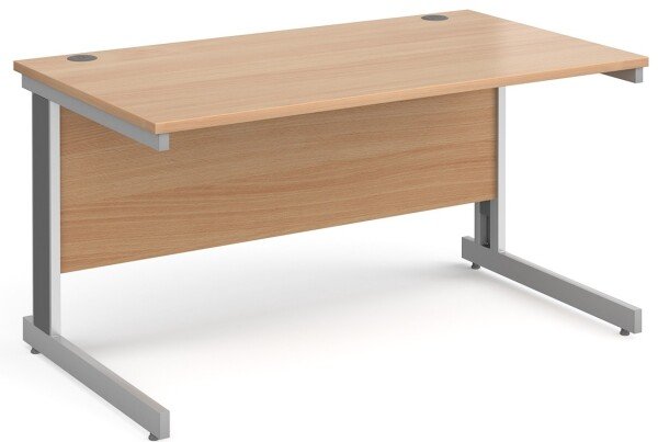 Gentoo Rectangular Desk with Cable Managed Legs - 1400mm x 800mm - Beech