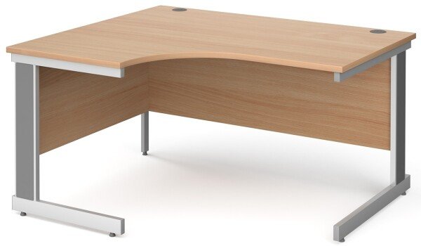 Gentoo Corner Desk with Cable Managed Leg 1400 x 1200mm - Beech