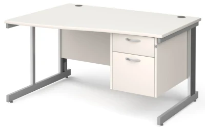 Gentoo Wave Desk with 2 Drawer Pedestal and Cable Managed Leg