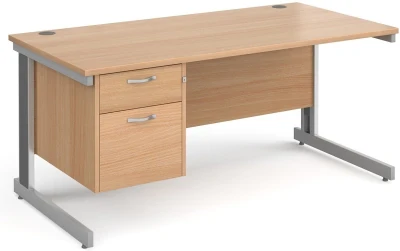 Gentoo with Cable Managed Legs and 2 Drawer Fixed Pedestal