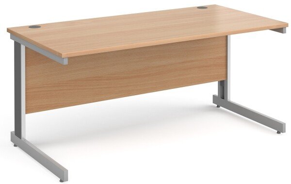 Gentoo Rectangular Desk with Cable Managed Legs - 1600mm x 800mm - Beech