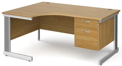 Gentoo Corner Desk with 2 Drawer Pedestal and Cable Managed Leg