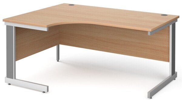 Gentoo Corner Desk with Cable Managed Leg 1600 x 1200mm - Beech
