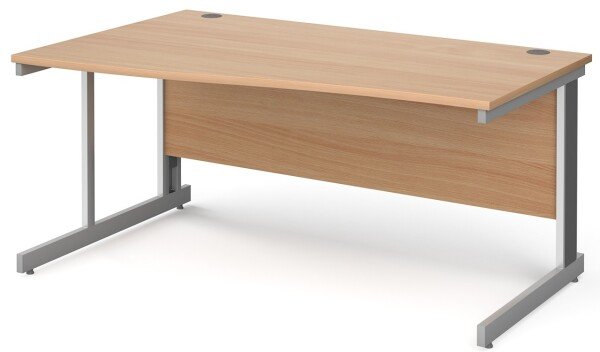 Gentoo Wave Desk with Cable Managed Leg 1600 x 990mm - Beech