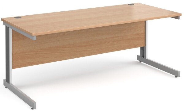 Gentoo Rectangular Desk with Cable Managed Legs - 1800mm x 800mm - Beech
