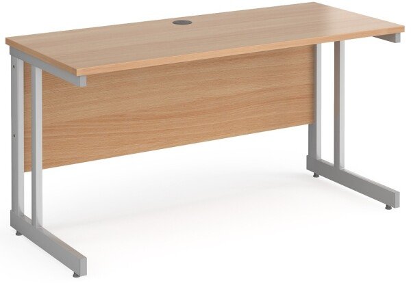 Gentoo Rectangular Desk with Twin Cantilever Legs - 1400mm x 600mm - Beech