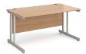 Gentoo Straight Desk with Double Upright Leg (w) 1400mm x (d) 800mm