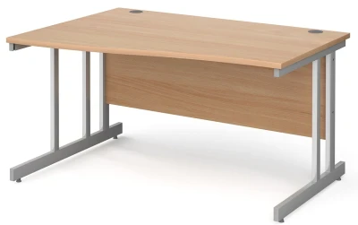 Gentoo Wave Desk with Double Upright Leg 1400 x 990mm