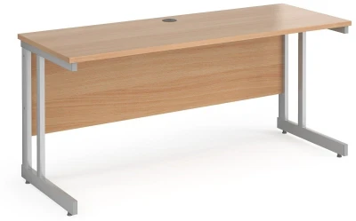 Gentoo Rectangular Desk with Twin Cantilever Legs - 600mm Depth