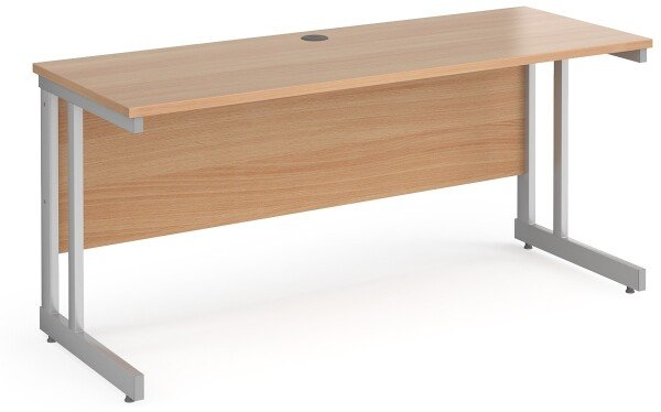 Gentoo Rectangular Desk with Twin Cantilever Legs - 1600mm x 600mm - Beech