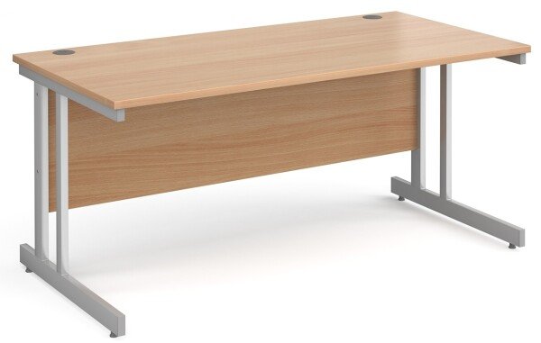 Gentoo Rectangular Desk with Twin Cantilever Legs - 1600mm x 800mm - Beech