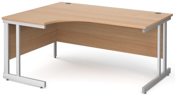 Gentoo Corner Desk with Double Upright Leg 1600 x 1200mm - Beech