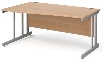 Gentoo Wave Desk with Double Upright Leg 1600 x 990mm