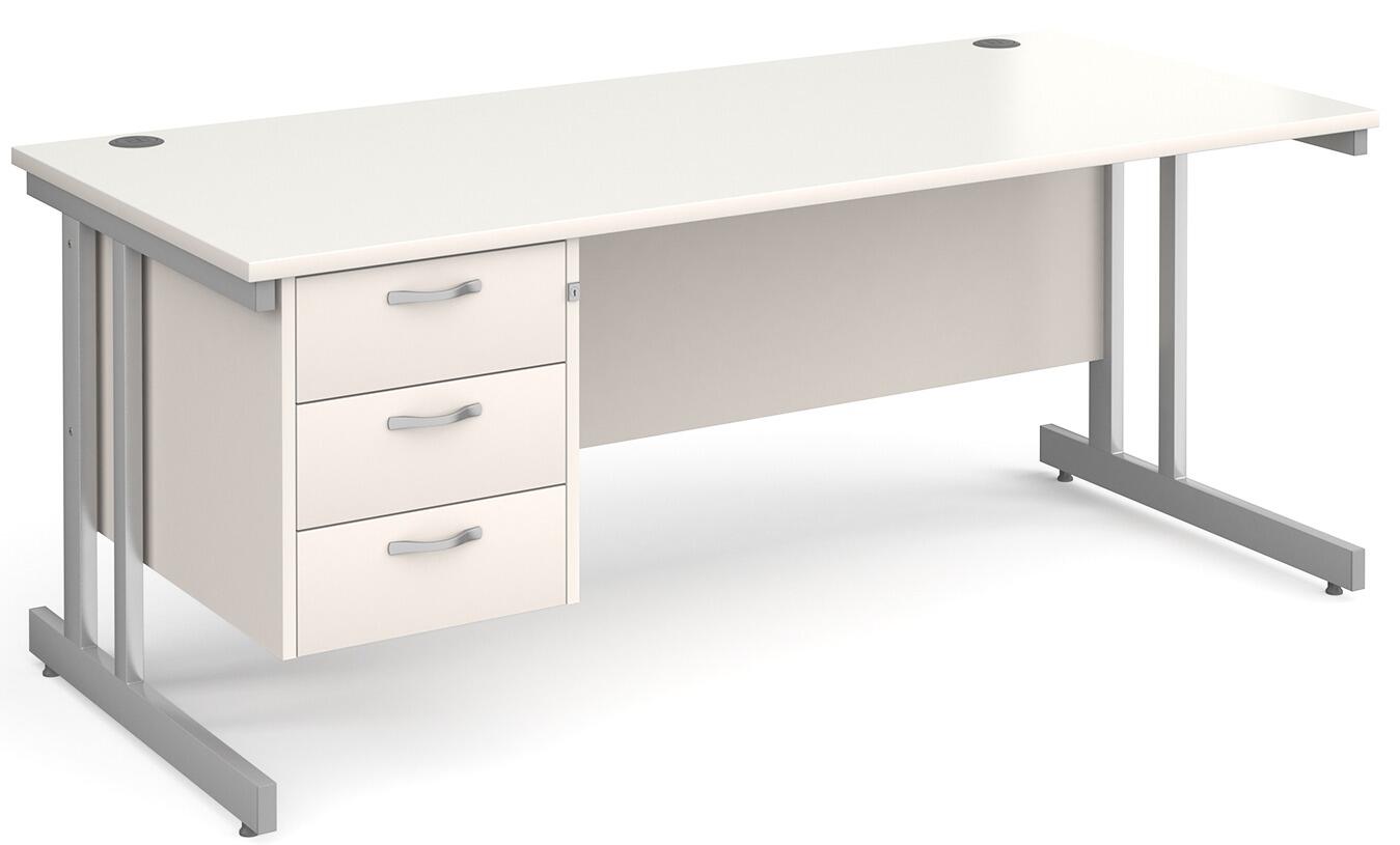 Rectangular Desk Fl03 Gentoo Rectangular Desk with Twin Legs and 3 Drawer Pedestal - Office ...