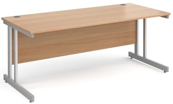 Gentoo Rectangular Desk with Twin Cantilever Legs - 1800mm x 800mm - Beech