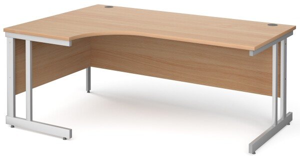 Gentoo Corner Desk with Double Upright Leg 1800 x 1200mm - Beech
