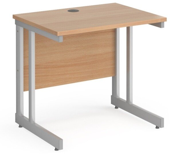 Gentoo Rectangular Desk with Twin Cantilever Legs - 800mm x 600mm - Beech