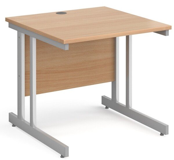 Gentoo Rectangular Desk with Twin Cantilever Legs - 800mm x 800mm - Beech