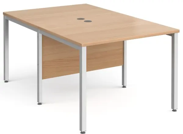 Gentoo Back to Back Desk with H-frame Leg 1000 x 1600mm - Beech