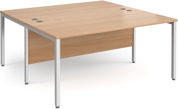 Gentoo Back to Back Desk with H-frame Leg (w) 1600mm x (d) 1600mm - Beech