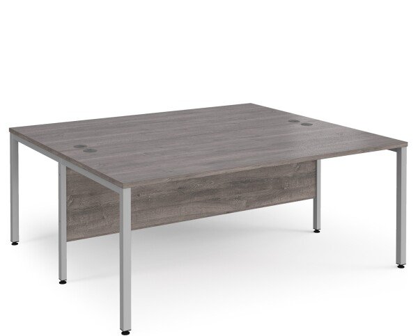 Gentoo Back to Back Desk with H-frame Leg 1800 x 1600mm - Grey Oak