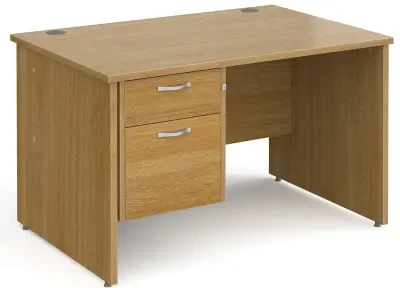 Gentoo Rectangular Desk with Panel End Legs and 2 Drawer Fixed Pedestal