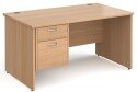 Gentoo Rectangular Desk with Panel End Legs and 2 Drawer Fixed Pedestal - 1400mm x 800mm