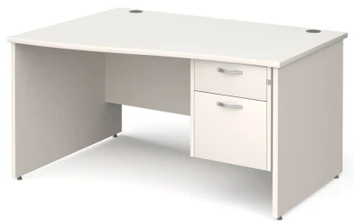 Gentoo Wave Desk with 2 Drawer Pedestal and Panel End Leg