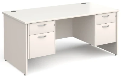 Gentoo Rectangular Desk with Panel End Legs, 2 and 2 Drawer Fixed Pedestals