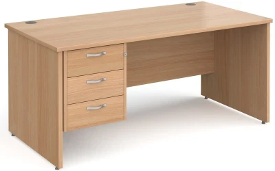 Gentoo Rectangular Desk with Panel End Legs and 3 Drawer Fixed Pedestal