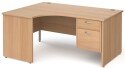Gentoo Corner Desk with 2 Drawer Pedestal and Panel End Leg (w) 1600mm x (d) 1200mm