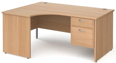 Gentoo Corner Desk with 2 Drawer Pedestal and Panel End Leg 1600 x 1200mm