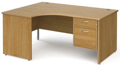 Gentoo Corner Desk with 2 Drawer Pedestal and Panel End Leg