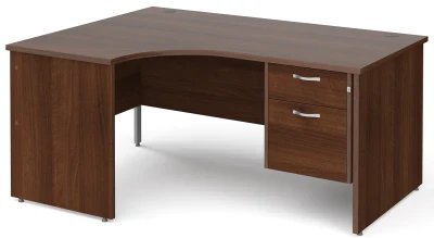 Gentoo Corner Desk with 2 Drawer Pedestal and Panel End Leg
