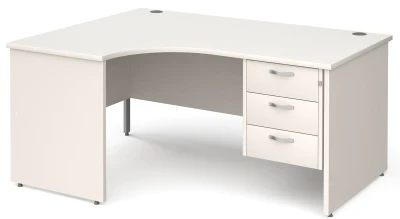 Gentoo Corner Desk with 3 Drawer Pedestal and Panel End Leg