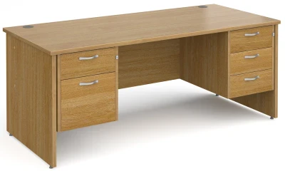 Gentoo Rectangular Desk with Panel End Legs, 2 and 3 Drawer Fixed Pedestals - 1800mm x 800mm