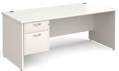 Gentoo Rectangular Desk with Panel End Legs and 2 Drawer Fixed Pedestal - 1800mm x 800mm