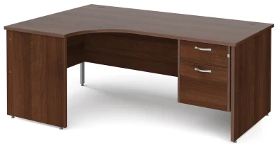 Gentoo Corner Desk with 2 Drawer Pedestal and Panel End Leg 1800 x 1200mm