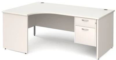 Gentoo Corner Desk with 2 Drawer Pedestal and Panel End Leg 1800 x 1200mm