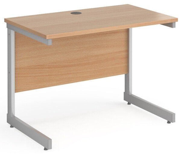 Gentoo Rectangular Desk with Single Cantilever Legs - 1000mm x 600mm - Beech