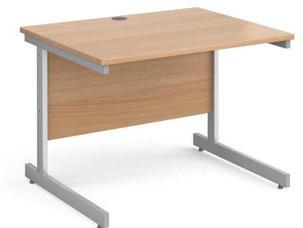 Gentoo Rectangular Desk with Single Cantilever Legs - 1000 x 800mm - Beech