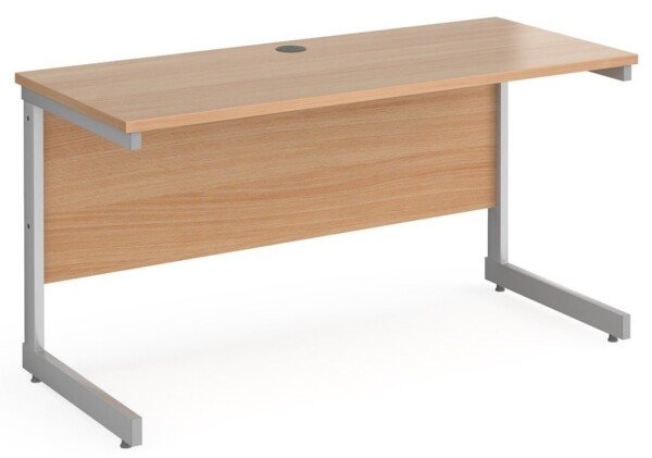 Gentoo Rectangular Desk with Single Cantilever Legs - 1400mm x 600mm - Beech