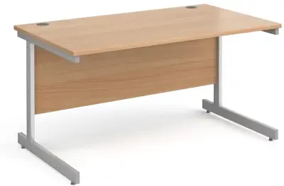 Gentoo Rectangular Desk with Single Cantilever Legs - 800mm Depth