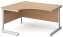 Gentoo Corner Desk with Single Upright Leg 1400 x 1200mm