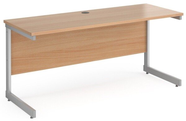 Gentoo Rectangular Desk with Single Cantilever Legs - 1600mm x 600mm - Beech